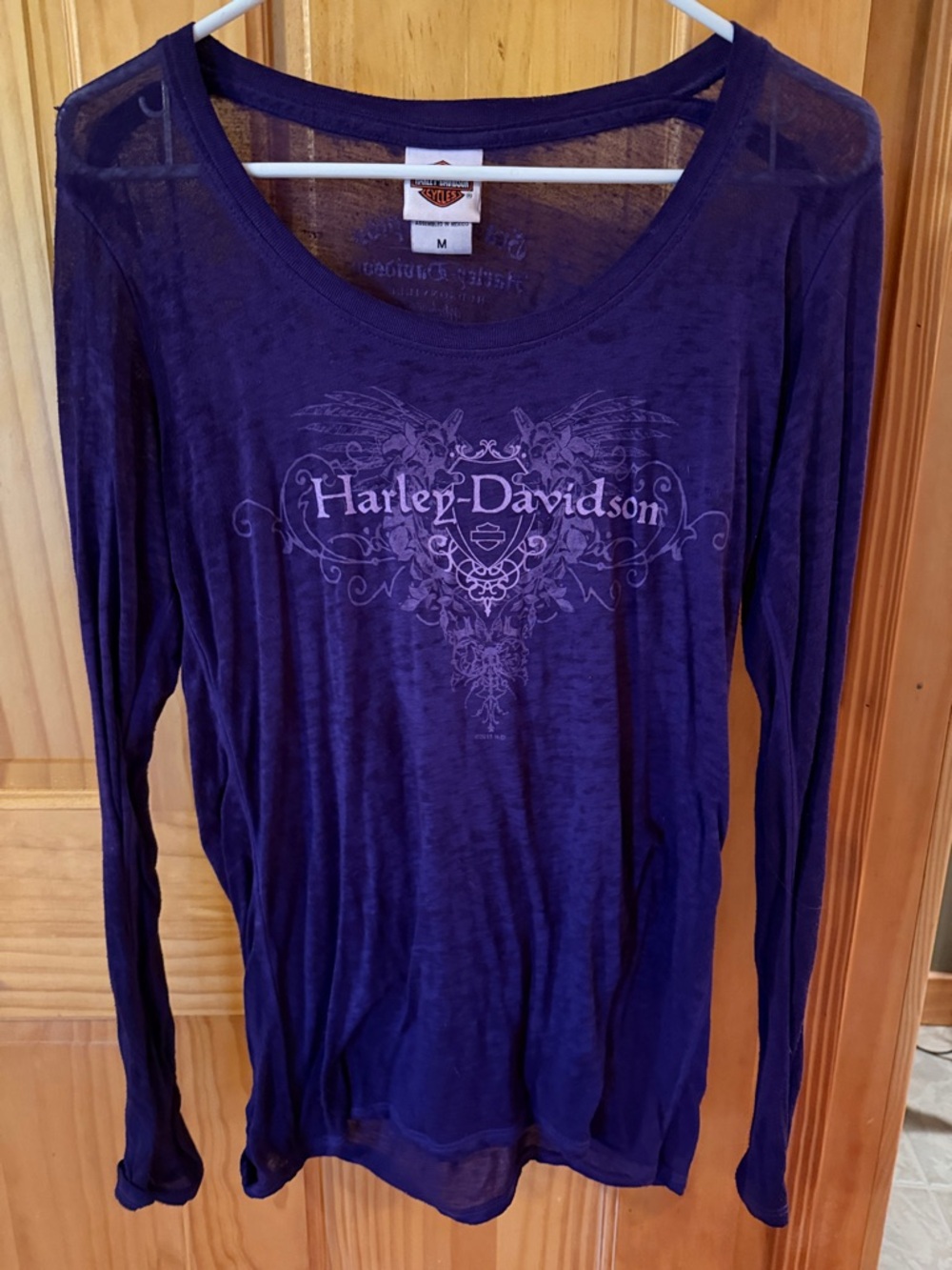 Harley-Davidson Deep Purple Sheer Long Sleeve Graphic Tee
